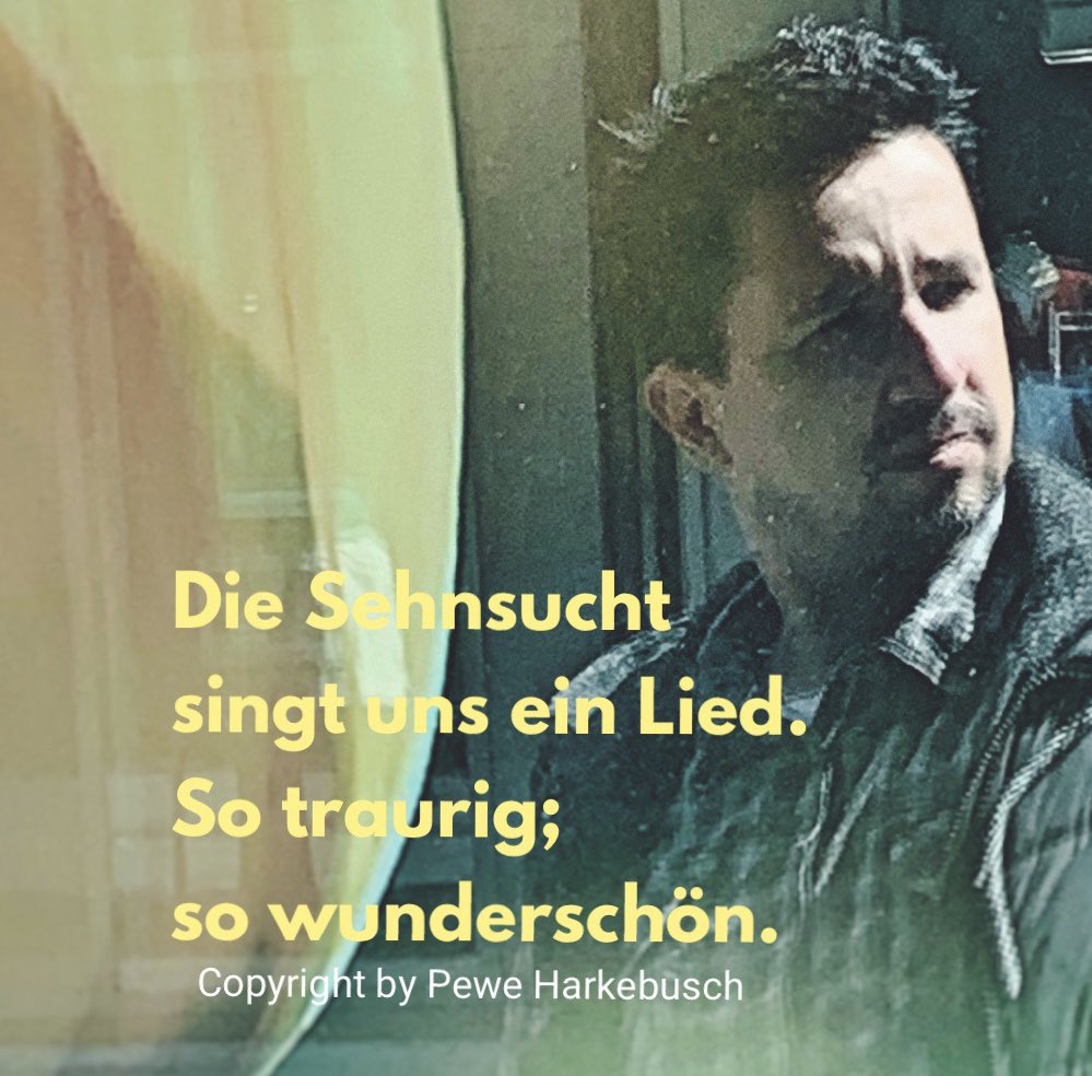 peweharkebusch's tweet photo. Die #Sehnsucht singt uns ein #Lied. So traurig; so wunderschön. Copyright by #Pewe #Harkebusch #Zitate #Literatur #Lesetour https://t.co/9DVFmI9YHZ