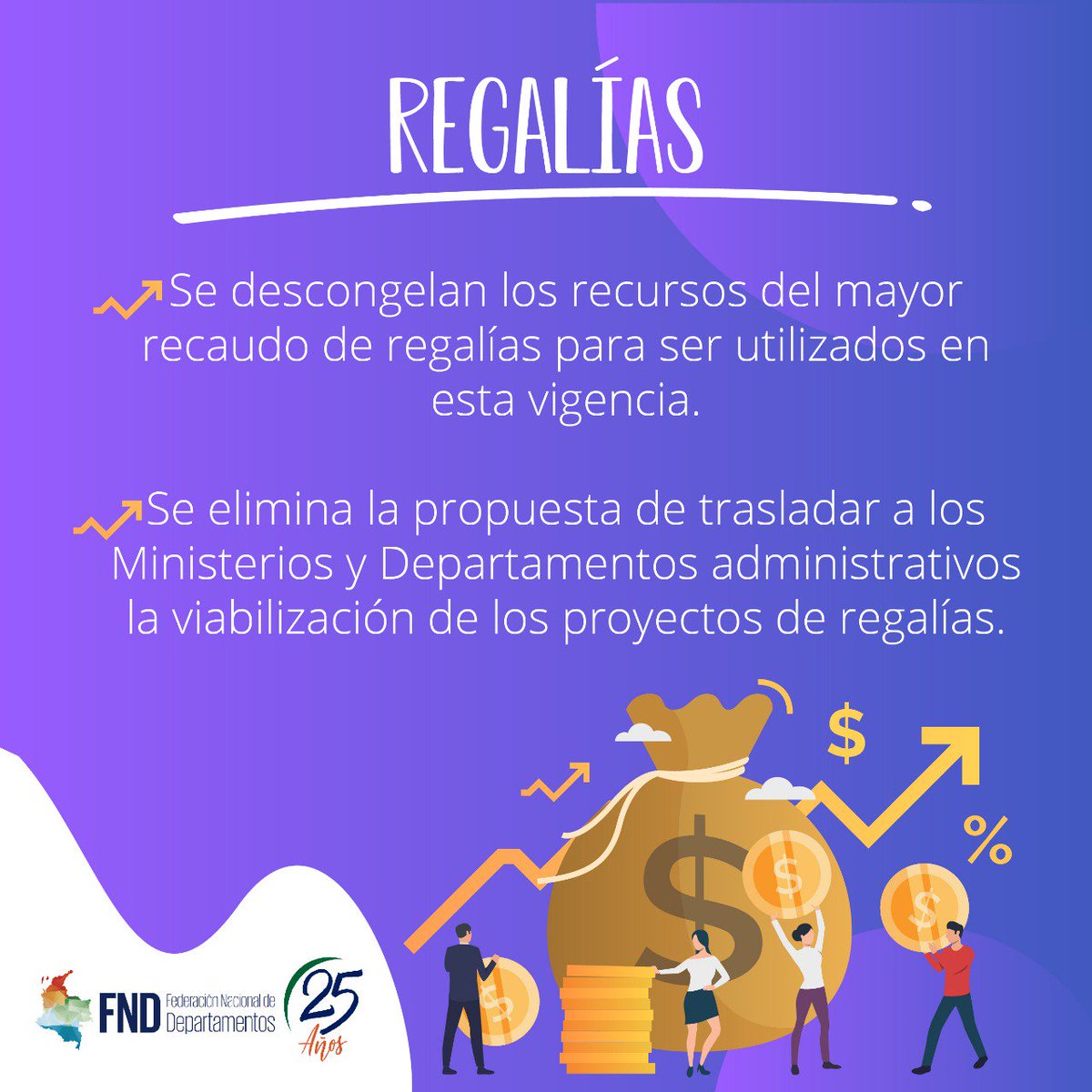 FNDCol's tweet photo. #FNDTeCuenta los aportes que la @FNDCol hizo al Plan Nacional de Desarrollo “Pacto por Colombia, Pacto por la Equidad” con respecto a Regalías Departamentales. #ElPlanConstruye #ConstruyendoPaís #ValleduparConstruye #FND25Años https://t.co/xuYZ1zuRu6
