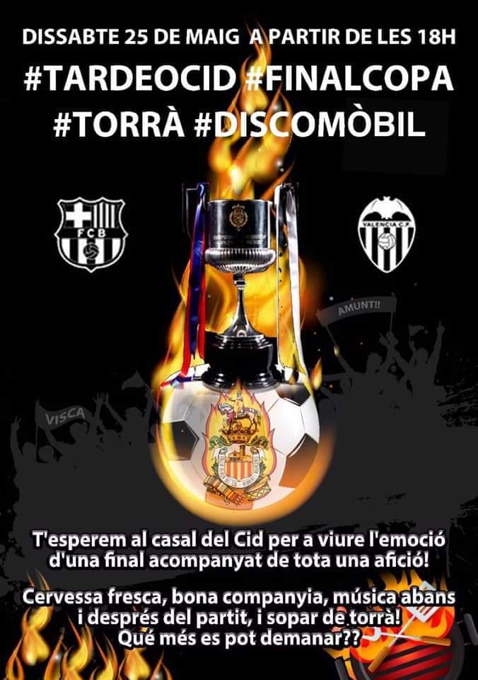 apuntesports's tweet image. ⚽️La falla Plaça del Cid (@falladelcid) d'Algemesí prepara el seu casal per a viure la #FinalCopa del #BarcelonaValència amb una torrada. 
#TotPerLaCopa