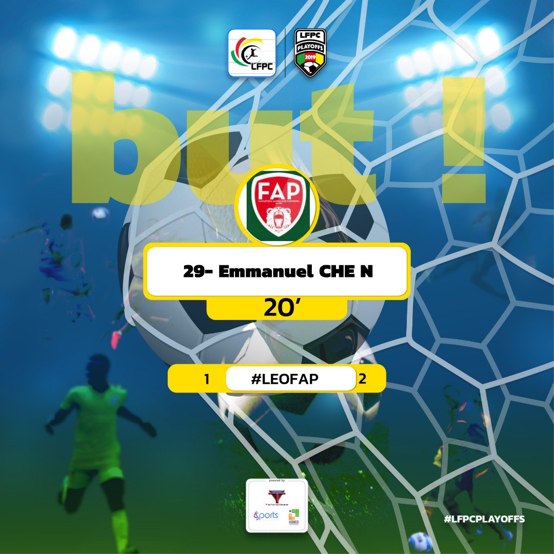 KamerfootTeam's tweet photo. #LFPC
#LFPCplayoffs
#L2TOP
#LEOFAP
Score final :
Léopard vs FAP 1-5
Large victoire de #FAP qui remporte ses trois premiers points de ces playoffs pour la montée en #Ligue1🇨🇲
@lfpc_fr https://t.co/jMExi3ebju