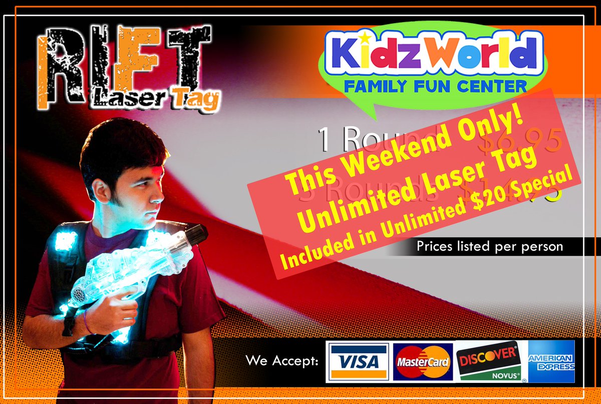 Unlimited Laser Tag included in our $20 Unlimited Attraction Special!