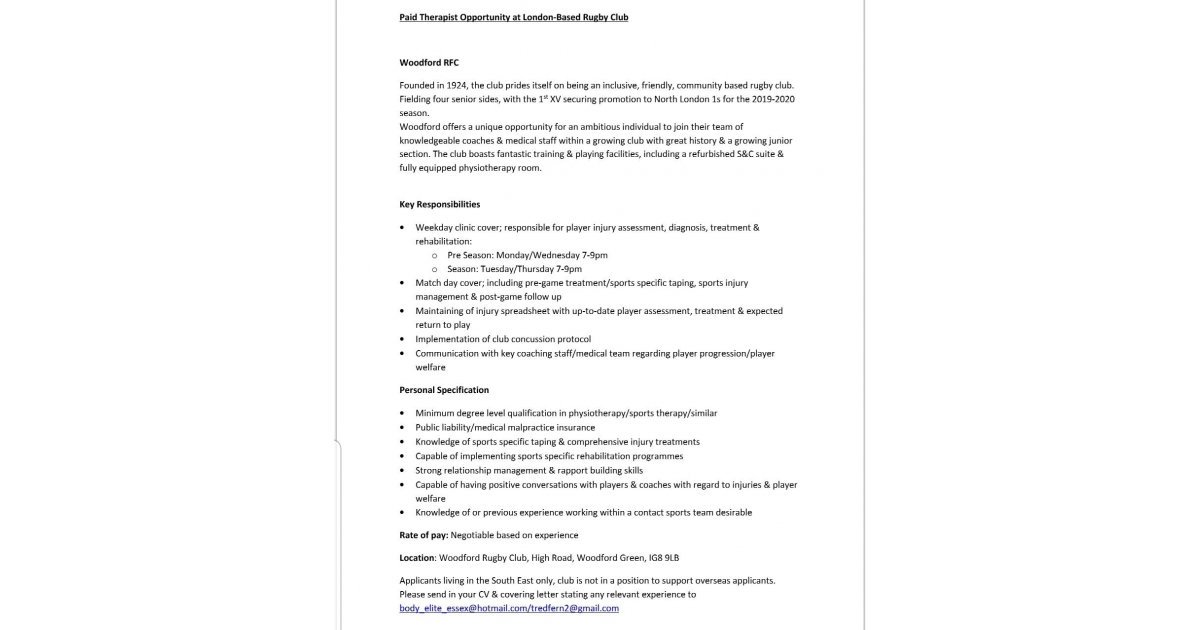 Woodford Rugby Club tweet media