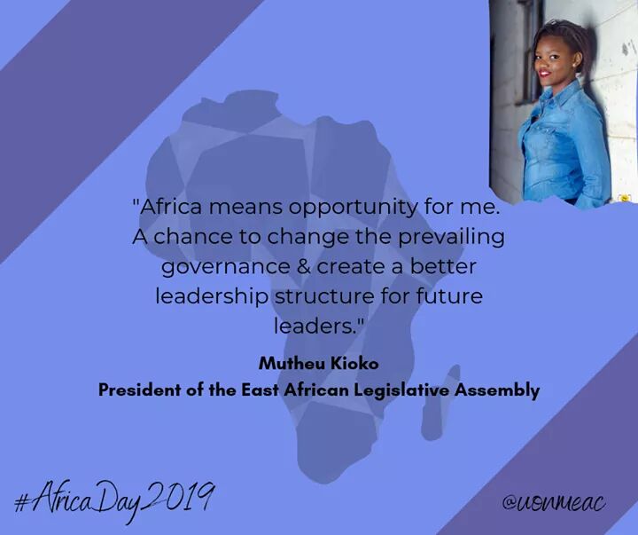 And from the chief seat of debate,she astutely performs her role as University of Nairobi Model East African Community Club President of the East African Legislative Assembly. 
Madame la présidente Mutheu Motif  
#AfricaDay2019 
@mutheu_motif