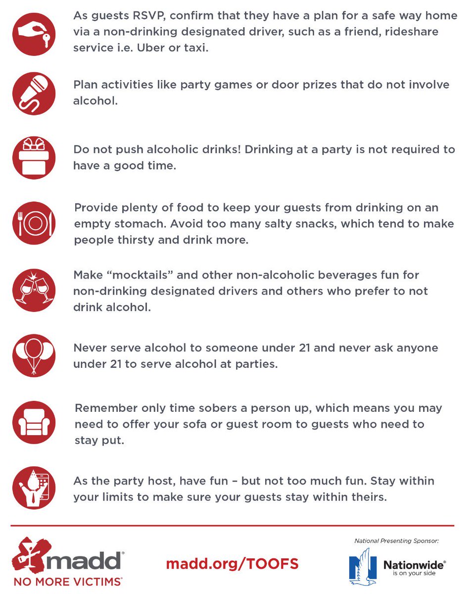 Memorial Day to Labor Day are known as the 100 Deadliest Days of Summer. Help us protect our communities by encouraging safe party tips to your guests this Memorial Day Weekend and during the upcoming summer months! #NoMoreVictims #SummerSafety