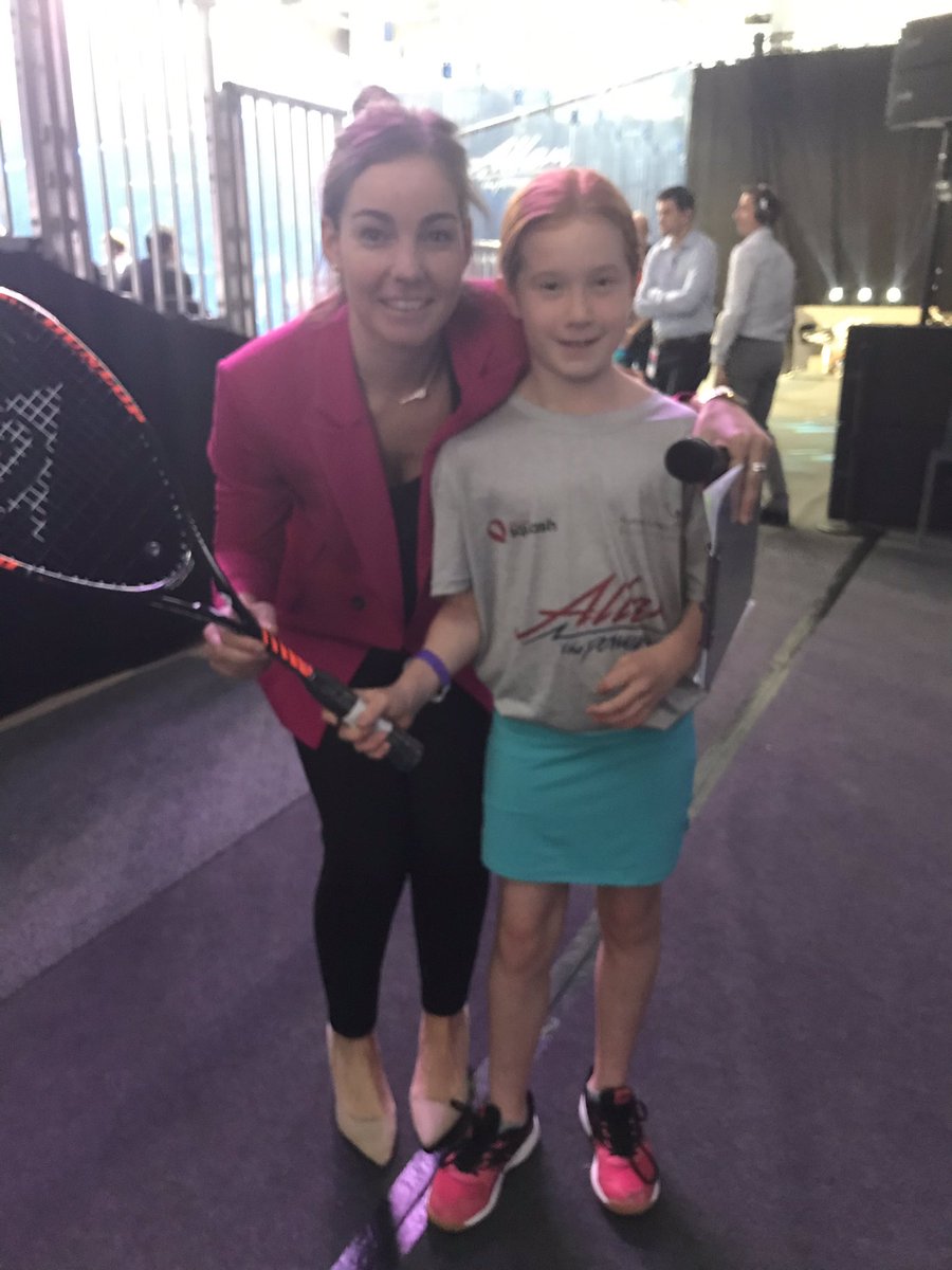 Thanks to <a href="/JennyDuncalf/">Jenny Duncalf</a> who put a nervous izzie at ease for the racket spin in <a href="/BritOpenSquash/">British Open</a> #whatagreatday