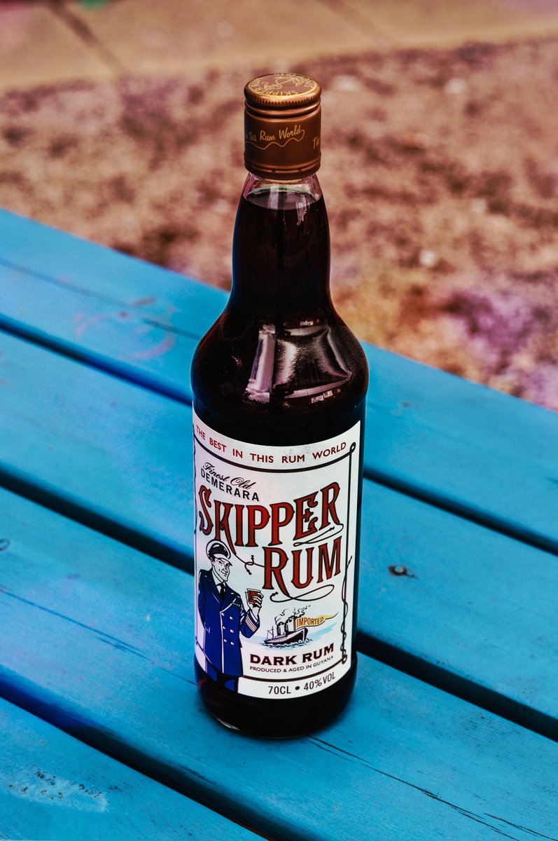 GinFestival's tweet image. 💪 GREAT RUM 👊 #rum #gin #ginandrumfestival
A historic rum brand, Skipper is a dense, dark molasses-based rum made in Guyana. This great value Demerara rum picked up a Gold Medal at the 2012 Rum Masters in the Dark Rum Aged Up to 7 Years category.