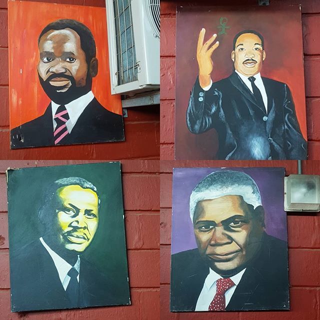 CodemakersZa's tweet image. Africa Day! Leaders and inspiration for all made by the students at the  @kcap.artscentre community centre. #samoramachel #mlk #albertluthuli #joshuankomo #africaday #africaday2019 #knowyourhistory bit.ly/30IEBQx