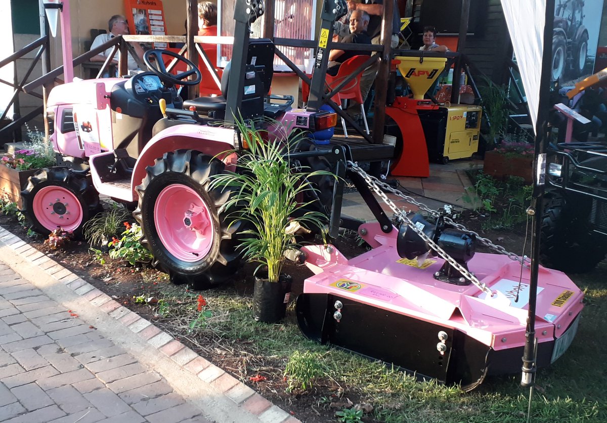 PhillipsLM's tweet photo. Here are a few more of my snap-shots taken while judging exhibits @RoyalShowPMB 2019 today. In order: a cute pink #Kubota miniature #tractor &amp; slasher; an innovative water-feature; a gravel bed #hydroponics system; &amp; the last pic is just wishful thinking 😂 #Mascor #RoyalShow2019 https://t.co/yk7MORCvRl