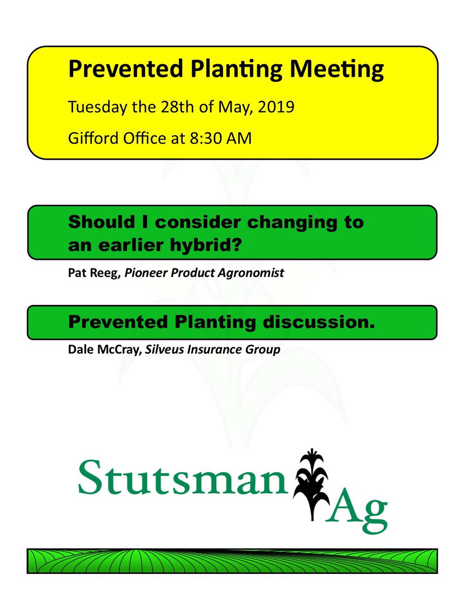 StutsmanAg's tweet photo. We’ll have donuts and coffee Tuesday morning and some speakers coming in to help answer all of the questions this spring has brought us.  Please message with an estimated head count if you would like to attend weather permitting so we have plenty for all. https://t.co/DJjUQqKePE