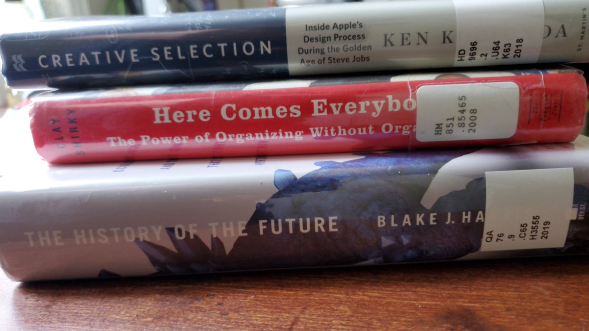 MaggieMaps's tweet photo. This week's library haul. Thanks for the recommendations Twitterverse! #letwomenlead #openstreetmapus #opencommunities https://t.co/csmHtwPmrz