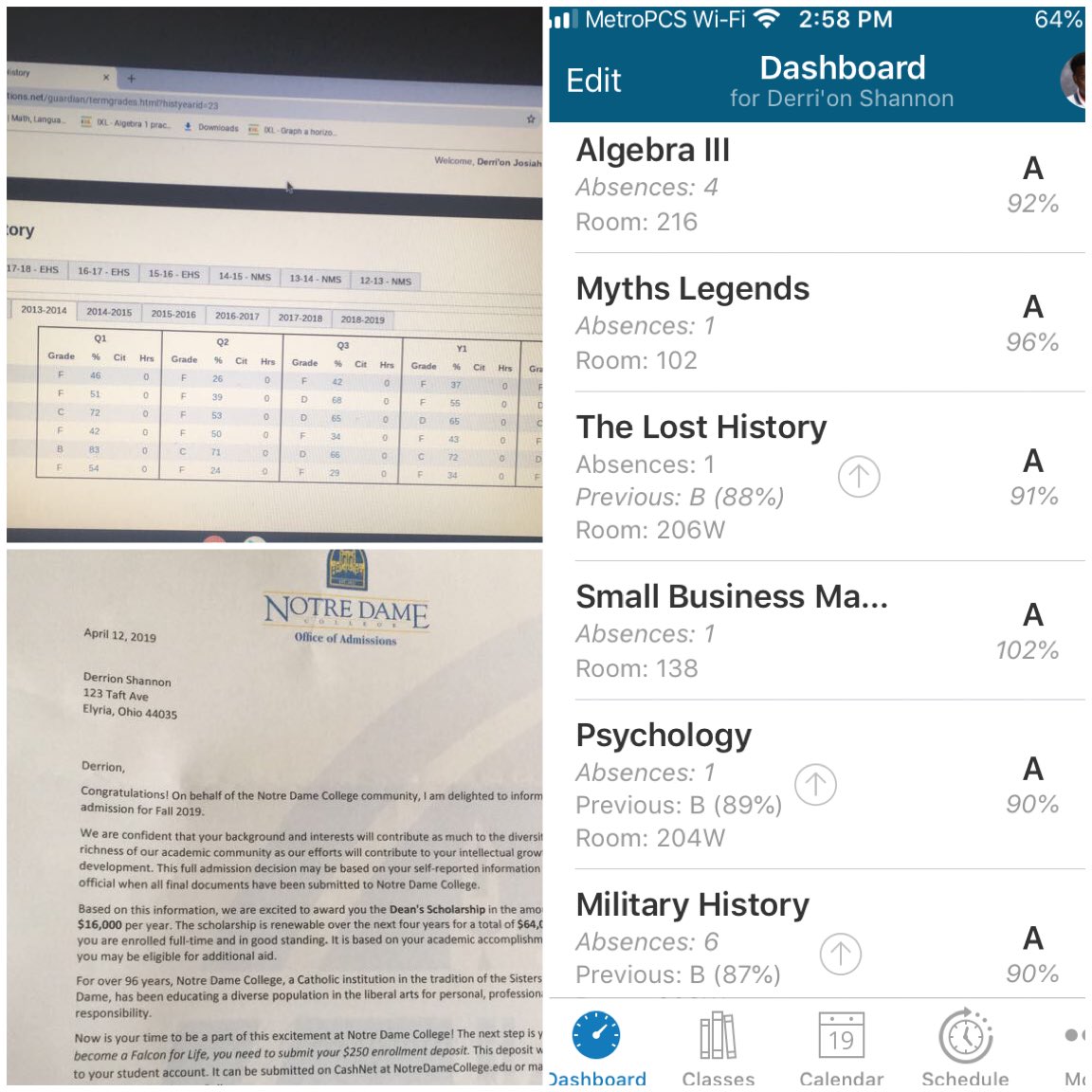 derrion00489517's tweet image. middleschool I had a 1.0 always in trouble they always told me I wasnt graduating I was going to jail or dead before that yet I Finished highschool with a 4.0 receiving a academic scholarship to Notre dame This school year was dedicated to all who doubted me💪🏾💯#itsnevertolate