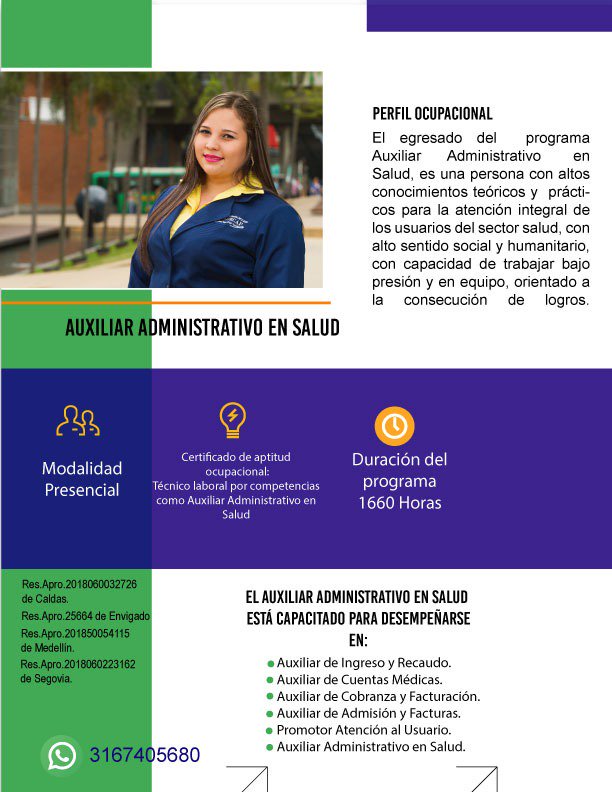 INDECAPOFICIAL's tweet photo. Estudia con nosotros AUXILIAR ADMINISTRATIVO EN SALUD. 
Nuestra #FamiliaINDECAP te espera!!! https://t.co/uLqPJYO7S9