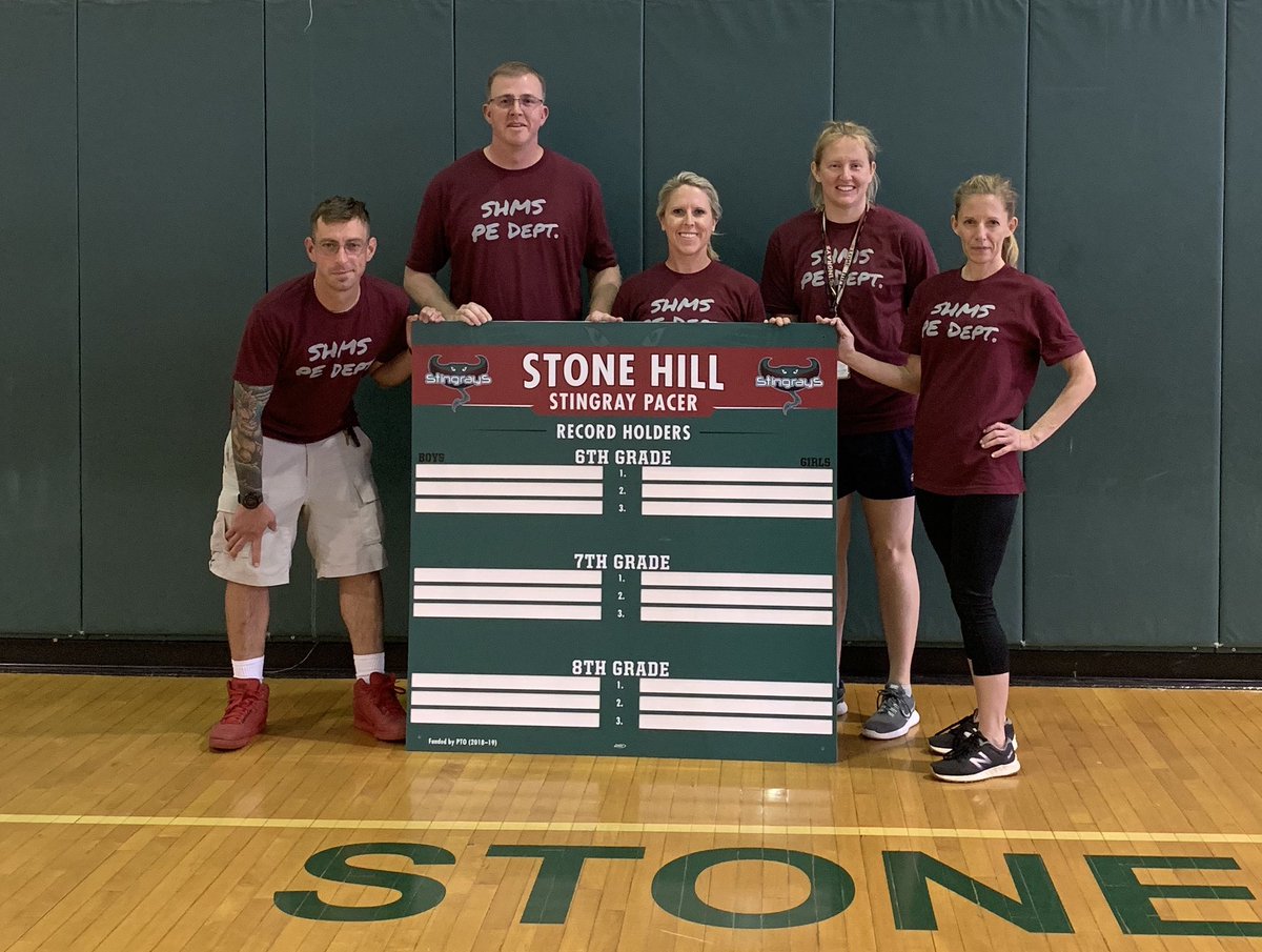 A big thanks to the Stone Hill PTO for funding our new Stingray PACER Record Board!!!