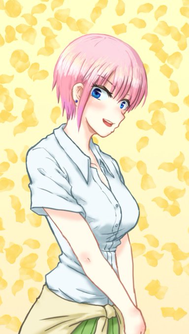時々_Alias🍀fenrirさんがTwitterに投稿した中野一花(五等分の花嫁)のイラスト。