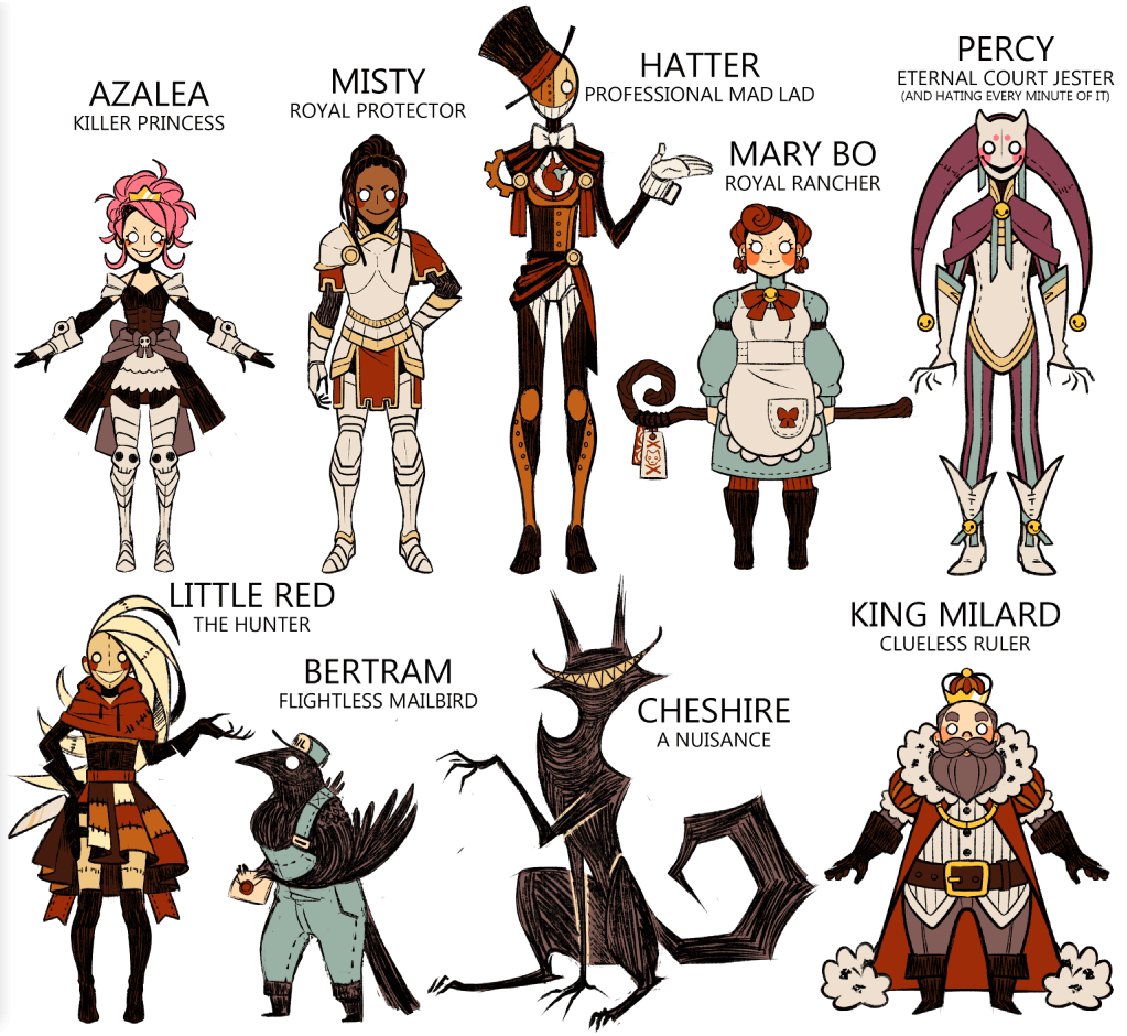 Haven't posted anything other than pixel art in a while, so here's some misc stuff related to my oc story Killer Princess Azalea ? 