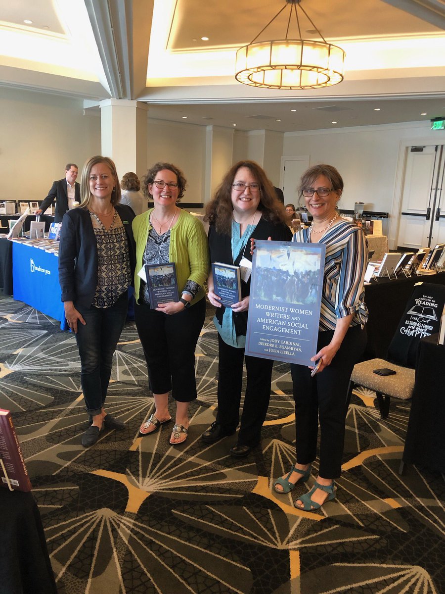 julia_lisella's tweet photo. Celebrating the publication of Modernist Women Wriers and American Social Engagement at the ALA! @AmLit_ALA @RegisCollege_MA https://t.co/08sKMT7bwn
