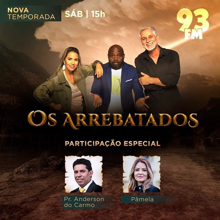 É daqui a pouco galera!! Os arrebatados no ar da <a href="/93FmGospel/">Rádio 93.3FM - RJ</a> você não pode perder! 
Com a presença do  <a href="/PrAndersonCarmo/">Anderson do Carmo</a> e da <a href="/OficialPamela/">cantoraPamela</a>.