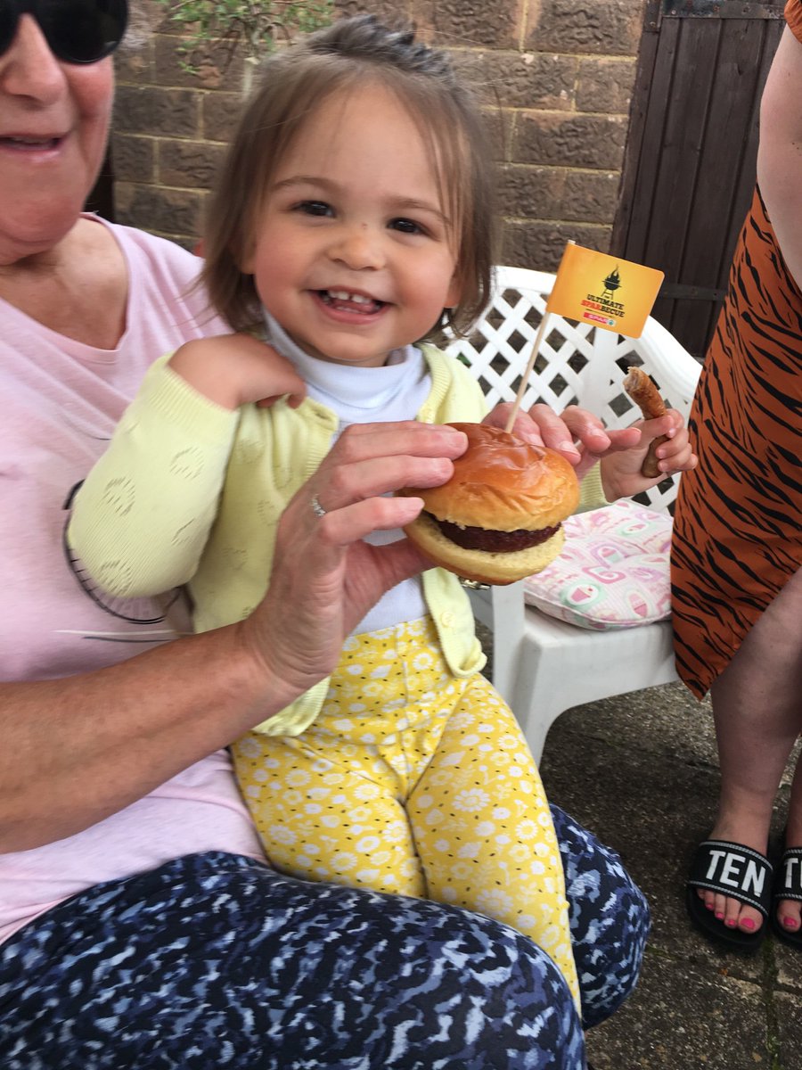 #sparbeque. My great Nieces first ever burger! Best ever burger 🍔
