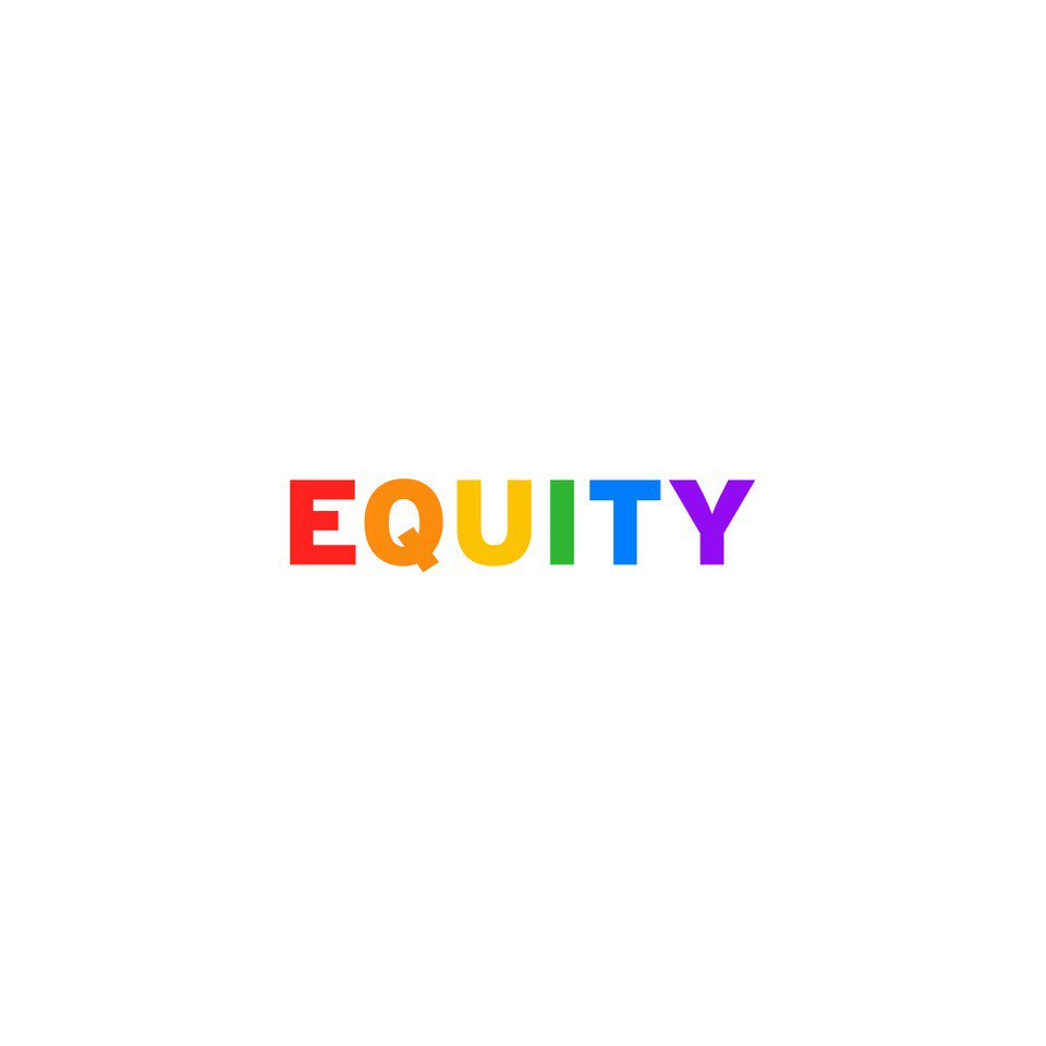 consciouslyunb's tweet photo. Let's be Clear here: 
eq·ui·ty
/ˈekwədē/
noun
noun: equity; singular proper noun: Equity; noun: Equity
1.
the quality of being fair and impartial.
"equity of treatment"
synonyms: fairness, fair-mindedness, justness, justice, equitableness, fair play 
#consciouslyunbiased #equity https://t.co/GLQN54iqC3