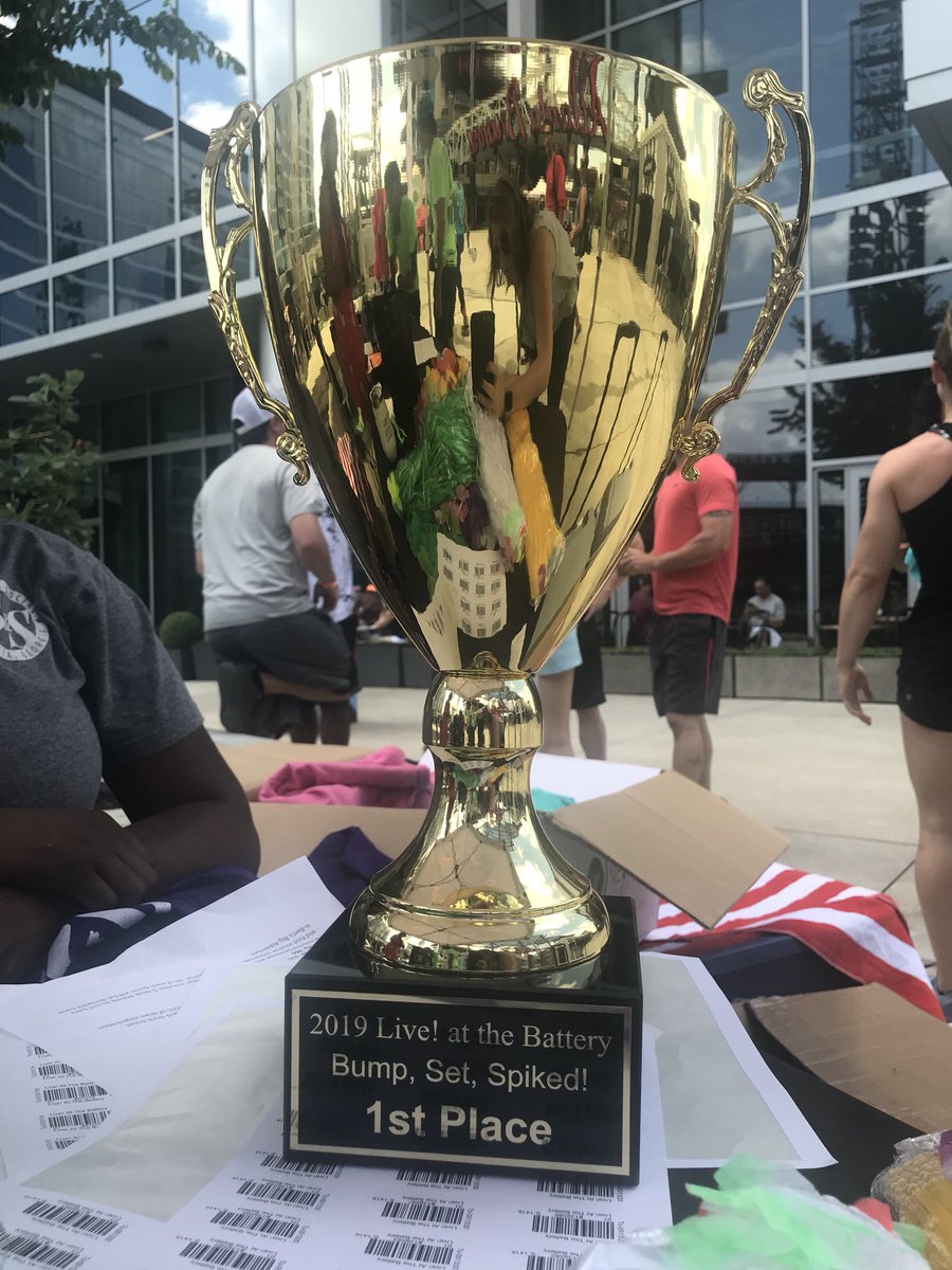 BatteryATL's tweet photo. Bump. Set. Spiked! With @livebatteryatl is back, today on the Plaza Green! Come watch the volleyball tournament from 12-5pm! Spectators are free, tournament proceeds go to @bertsbigadv! https://t.co/ldciOQ16A8