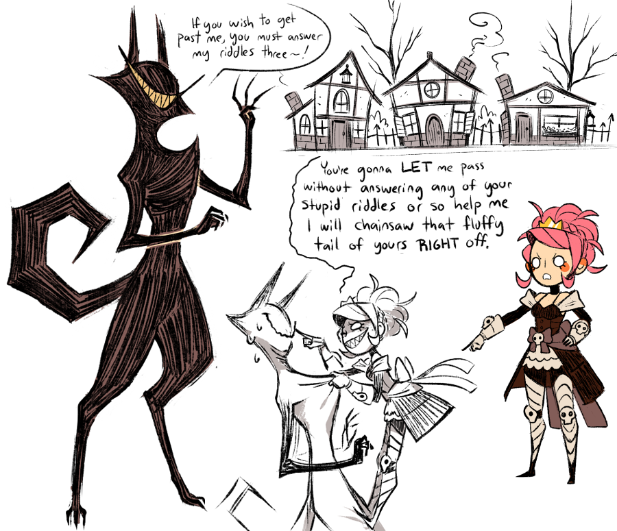 Haven't posted anything other than pixel art in a while, so here's some misc stuff related to my oc story Killer Princess Azalea ? 
