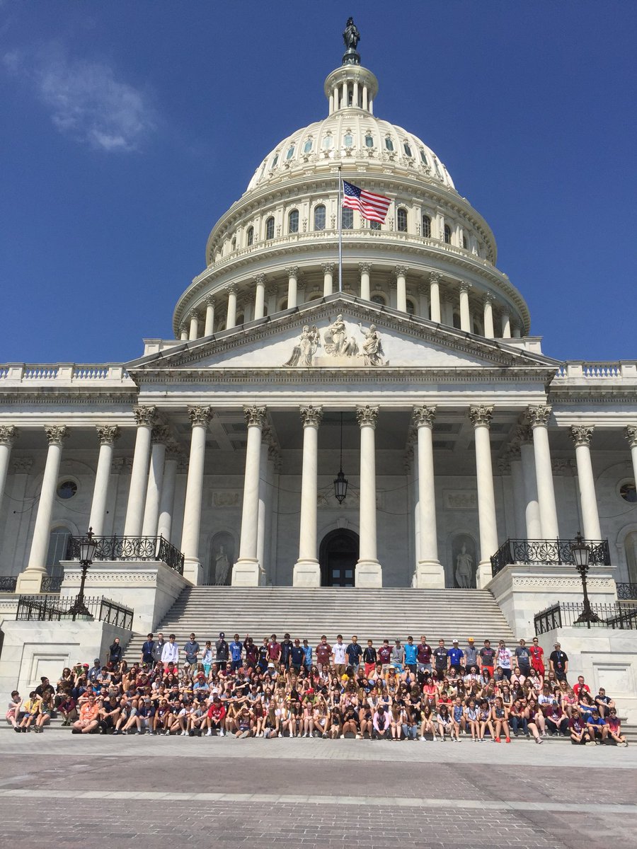 dmsdctrip's tweet photo. Wow, what a group! 200 DMS students on the steps of the US Capitol. #dmsdc2019 https://t.co/OZtU8BOaAe
