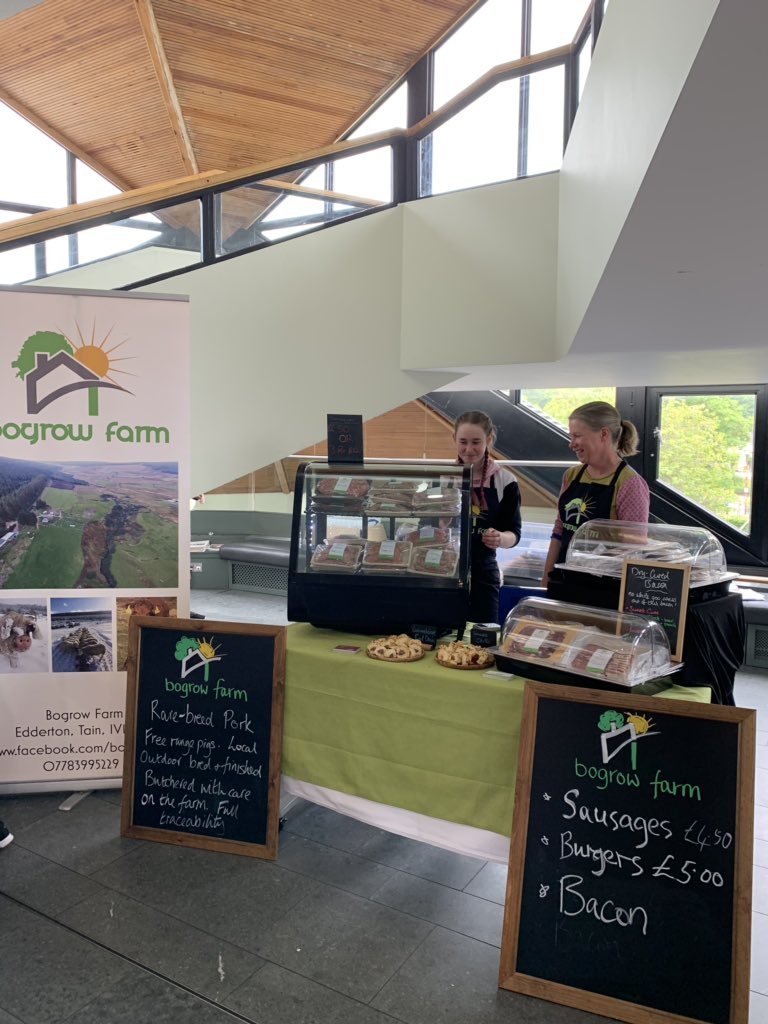 A great day out with Bogrow Farm, at <a href="/highfoodiefest/">Highland Food & Drink Festival</a> today, selling their #freerange home reared and butchered pork, sausages &amp; dry cured bacon.. #shoplocal #highlandfood #scottishfarming #addingvalue