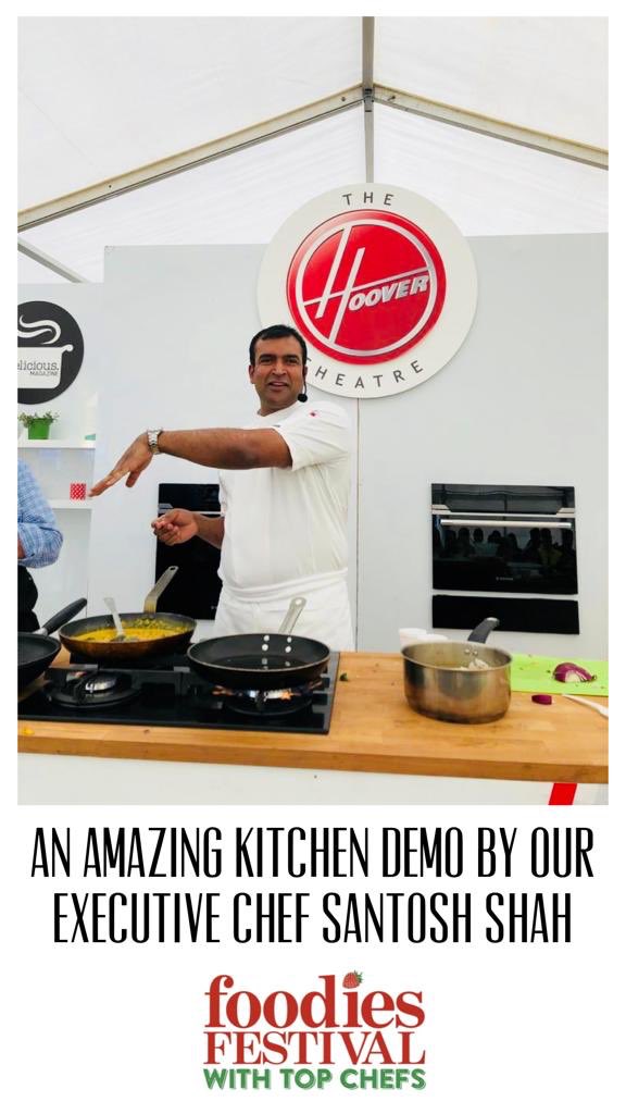BaluchiLondon's tweet photo. An amazing kitchen demo by our Executive Chef @chefsantoshshah at @foodiesfestival. Thank you everyone for coming.
#TheLalitLondon #baluchilondon #foodiesfestival #chefsantoshshah #kitchendemo https://t.co/kYCyKpv6um