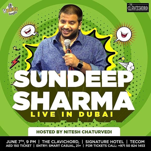 dxbsoc's tweet photo. @vdesilaughs is hosting another great act at the @theclavichorddxb on the seventh with @sundeep.sharma 
This is a show presented in Hindi so Incase you're Desi and you're pissed off about life, work or the traffic show up!

Call the number on the poster … https://t.co/eqkvNfQlYP https://t.co/HSgFXAZOu6