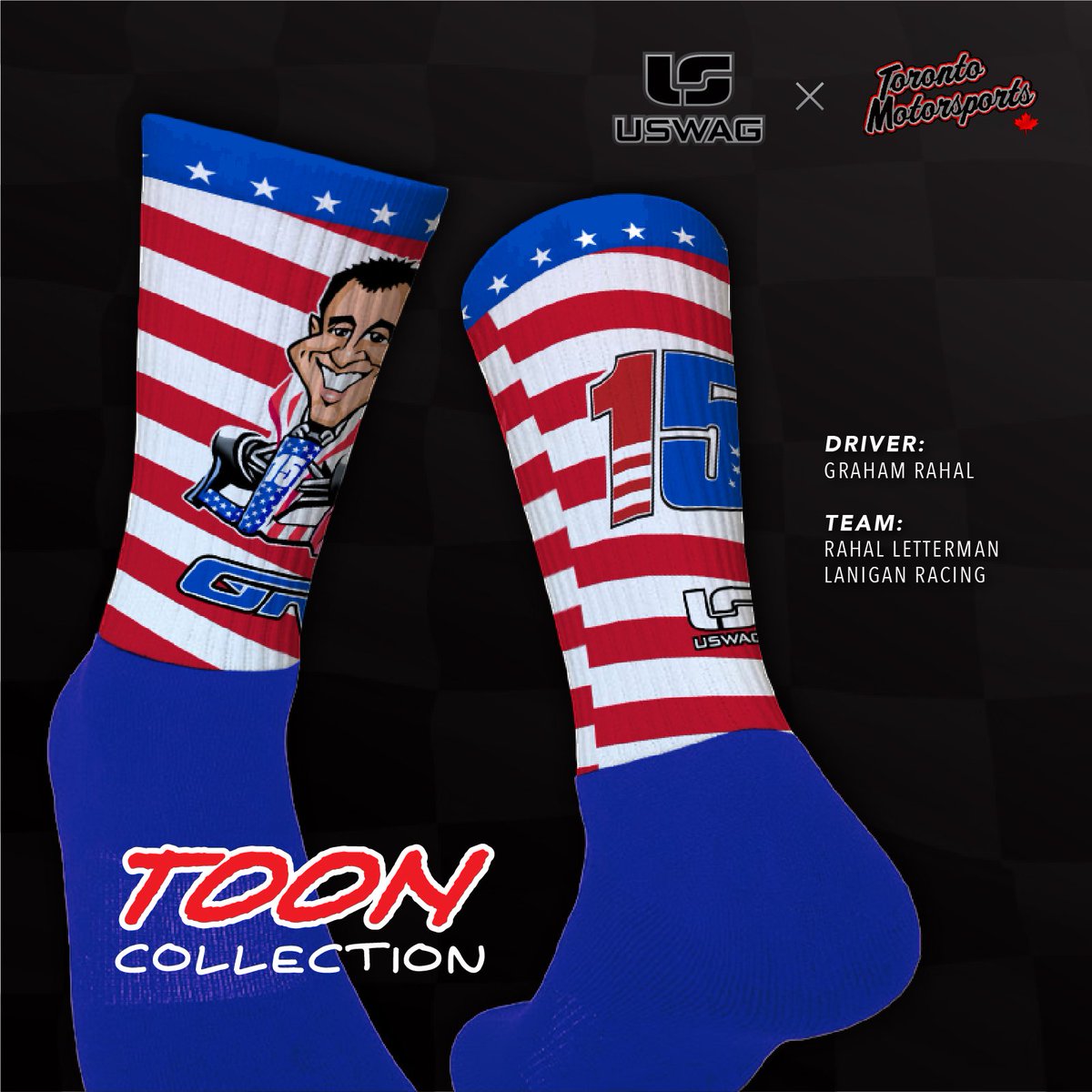 Thank you all for helping us decide which design to go with! 

Now you can rep your the #starsandstripes with <a href="/GrahamRahal/">Graham Rahal</a>'s red, white and blue #sockswag