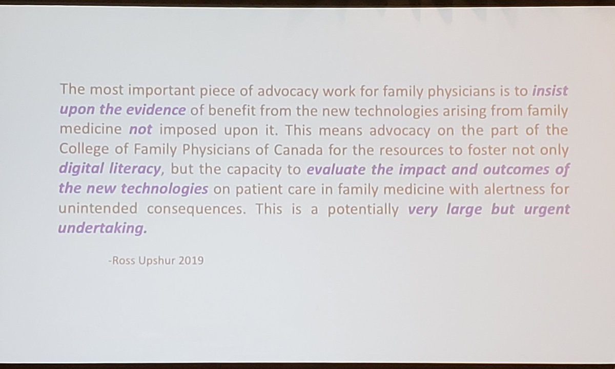carriedbernard's tweet photo. Where's the evidence? It's times to insist that new technologies are evaluated #AI #CFPCaf2019 @upshur_ross @ewan_affleck https://t.co/f3pjjg0oOe