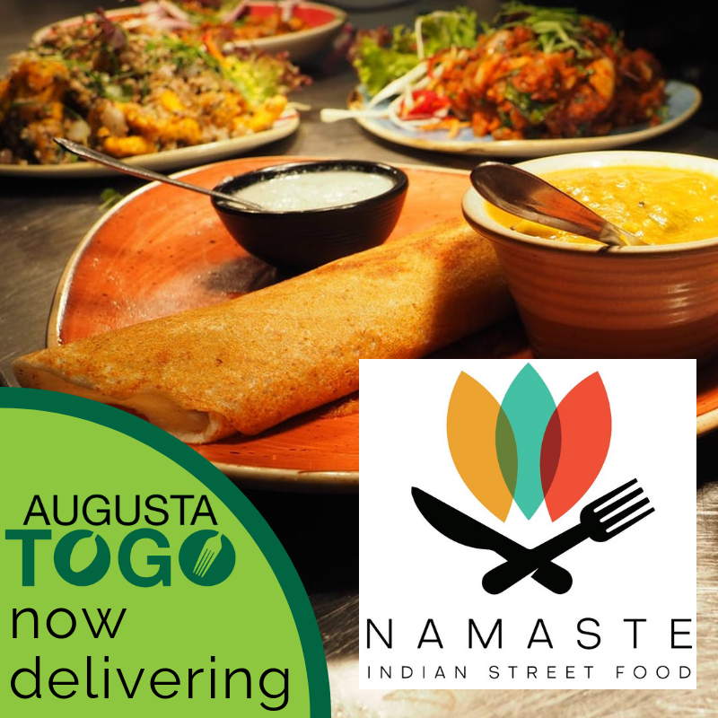 NOW DELIVERING for Namaste Indian Street Food! Explore the dazzling menu of this new local gem! Bringing you the authentic, crowd-pleasing flavors of India! #indianstreetfood #authenticflavors #namaste #supportlocal #localeatsdelivered #augustatogo