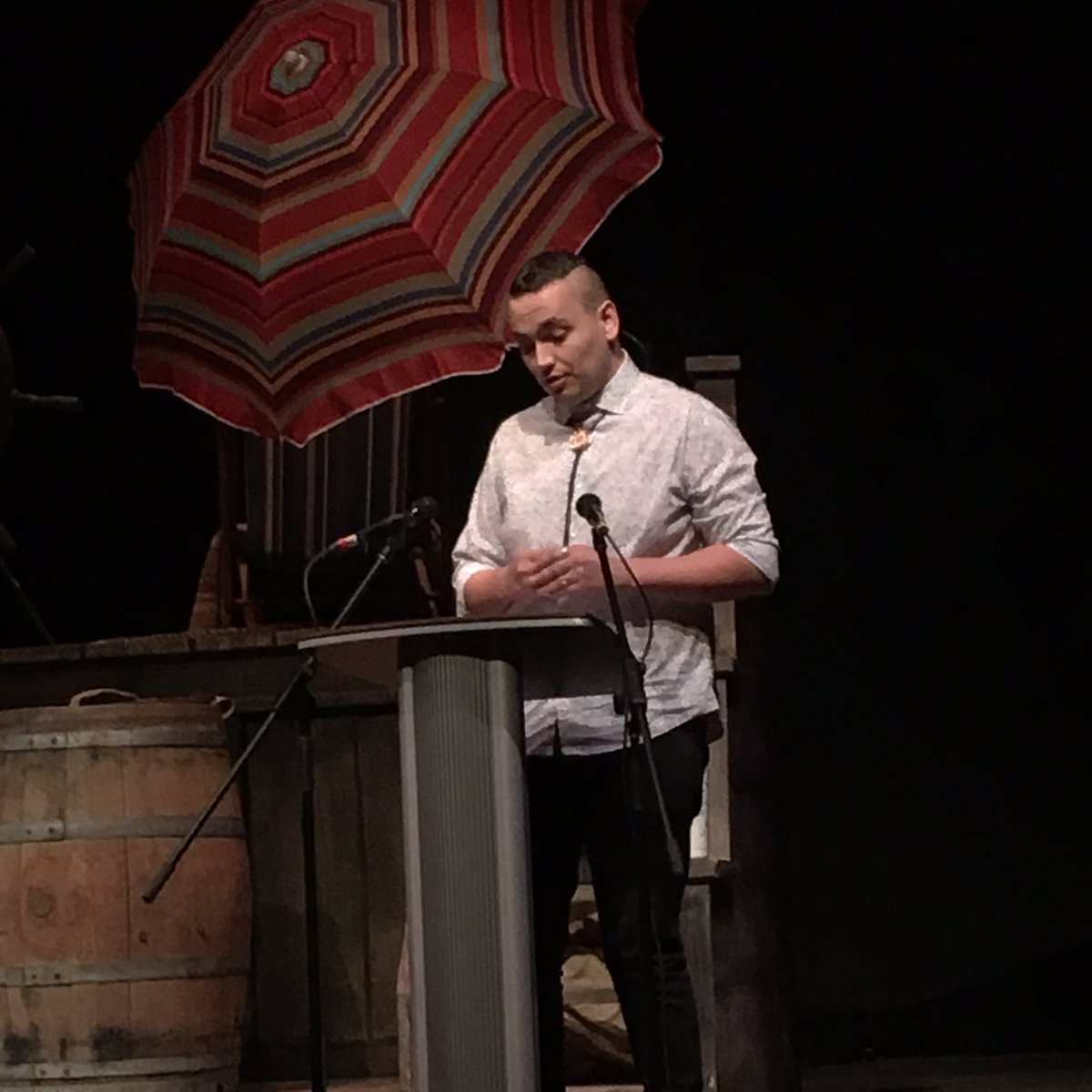 NightswimmingTh's tweet photo. Superb and challenging #PACTcon2019 session by these remarkable artists exploring the future of theatre through the lens of a compelling analysis of the barriers and opportunities of today. Thank you all. / BQ @PACTtweets 

(Not tagged: Patrick Lloyd Brennan &amp; Colin Wolf) https://t.co/6IED8WRhmD