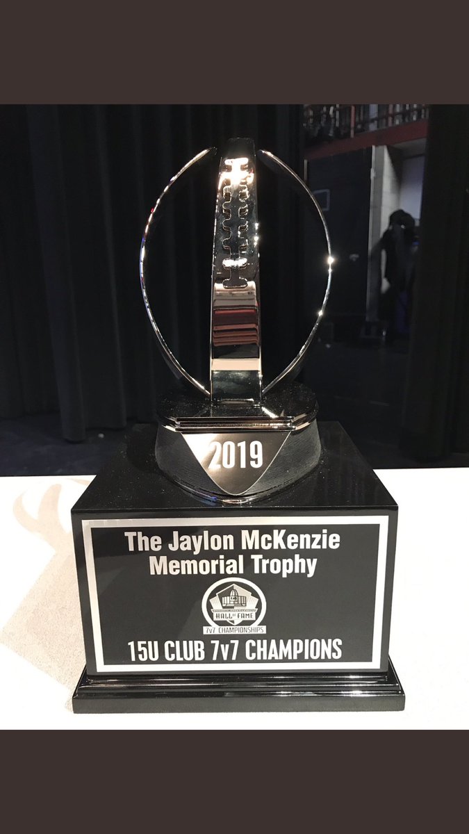 sukeena5's tweet photo. Thank You @PFHOFAcademy and @BOOMfootball for recognizing @jaymckenzie06  at this years 15-U 7v7 National Championships by naming the tournament trophy in his honor. Jaylon’s All-American jersey was also retired. 
#❤️ https://t.co/ur0lG5wZl0