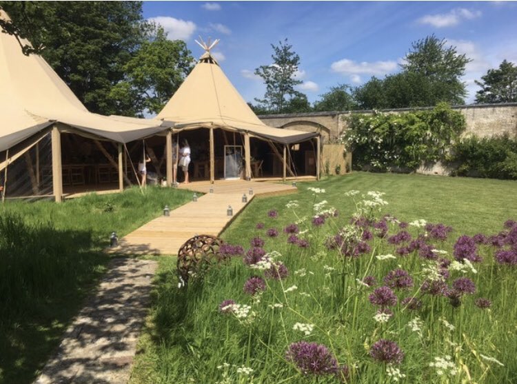 Very proud to see our Tipis (looking spectacular) at <a href="/Scrivelsby_WG/">Scrivelsby Walled Garden</a> today. #EventTipiMakers