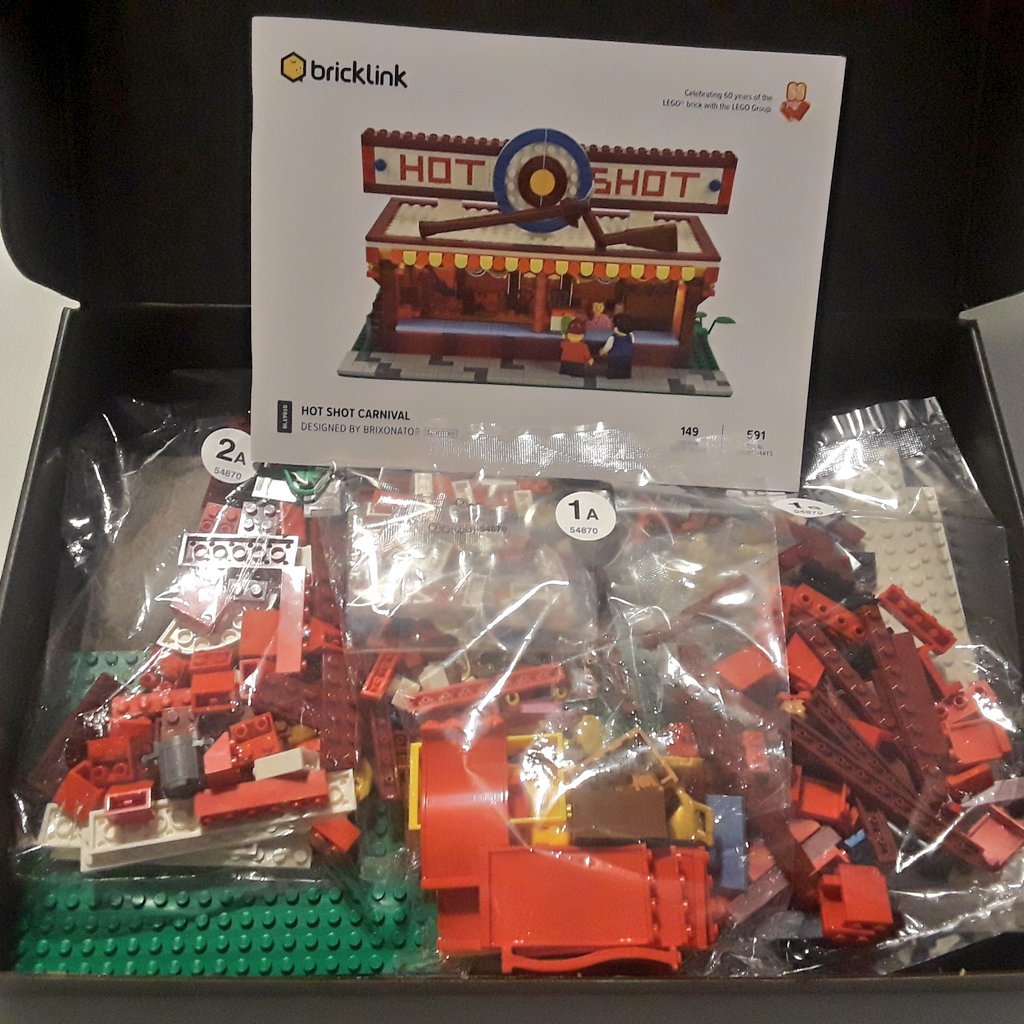 EuroGamerGirl's tweet image. Woohoo! We got the Hot Shot Carnival set in the mail! @Bricklink did a crowdfunding campaign for a bunch of fan created models with support from @LEGO_Group. This was the one we supported. Can&apos;t wait to build this! #AFOLDesignerSets