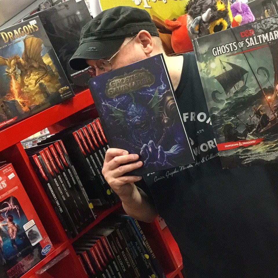 PortlandTFAW's tweet photo. Ethan MIGHT be a little excited about the new Ghosts of Saltmarsh book for 5th ed. D&D!
#nebroadway #portland #tfaw #thingsfromanotherworld #games #roleplayinggames #dnd5e #dungeonsanddragons #ghostsofsaltmarsh #excite https://t.co/3rbcqApbAj