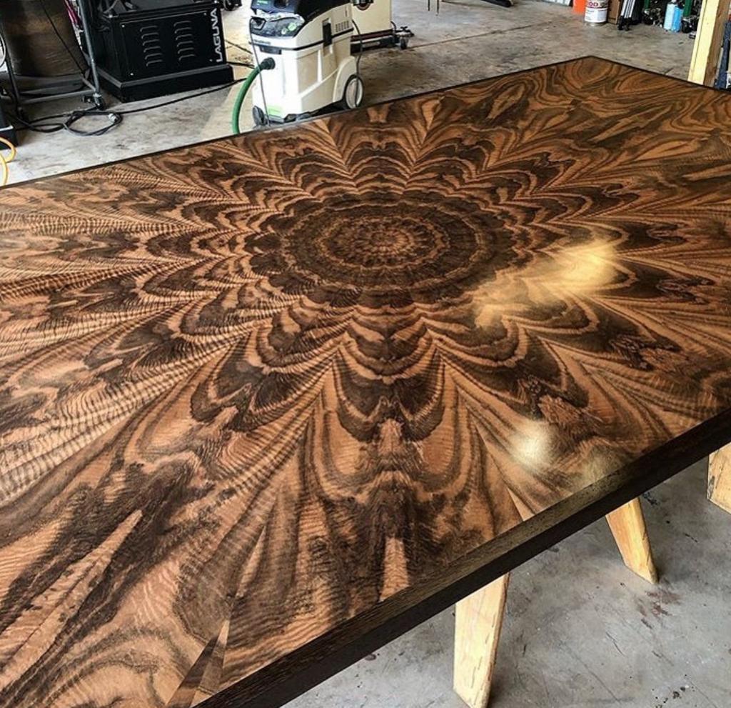 artisanborn's tweet photo. Thoughts on this table?  The pattern is crazy!

By @mattswoodworks

#bestIGwoodworking #woodworking #woodwork #wood #wooden #woodcraft #woodporn #rustic #rusticdecor #custommade #handmade #furnituremaker #craftsman #artisan #handmade #homedecor #woodshop #workshop #artisanborn https://t.co/k0Ql8ddTMj