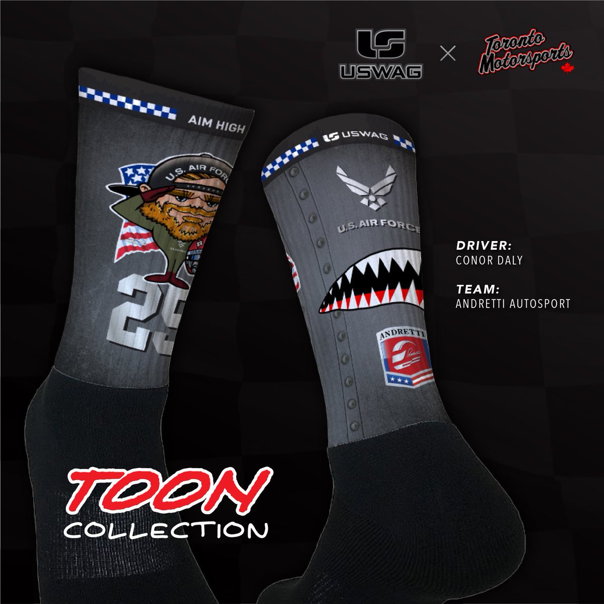 AIM HIGH, the sky is the limit in <a href="/ConorDaly22/">Conor Daly</a> socks! 
<a href="/ShopIndyCar/">Official IndyCar Merchandise</a> <a href="/IMSMuseum/">IMS Museum 🏁</a>