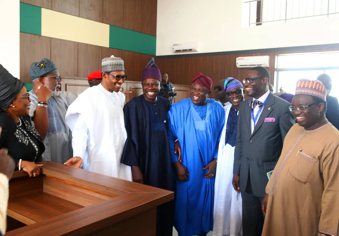 I was in Ogun State today with other South West Governors to receive Mr.President as he commissioned Legacy projects executed by Governor Ibikunle Amosun. Congratulations to Governor Amosun, the government and good people of Ogun State.