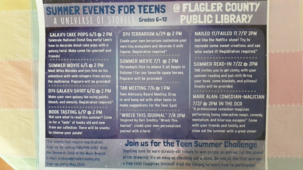 FriendsofFlagl1's tweet image. Check out the fantastic Teen Summer Events at the Palm Coast Library!