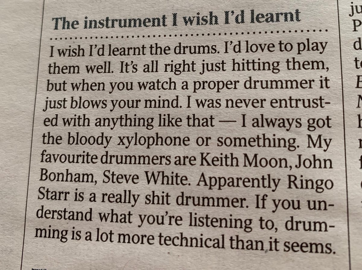 Yeah, you don’t, Bradley Wiggins - understand what you’re listening to, that is - as Ringo was in fact amazing: just listen to Ticket To Ride or Tomorrow Never Knows. Dave Grohl calls him “the king of feel.”