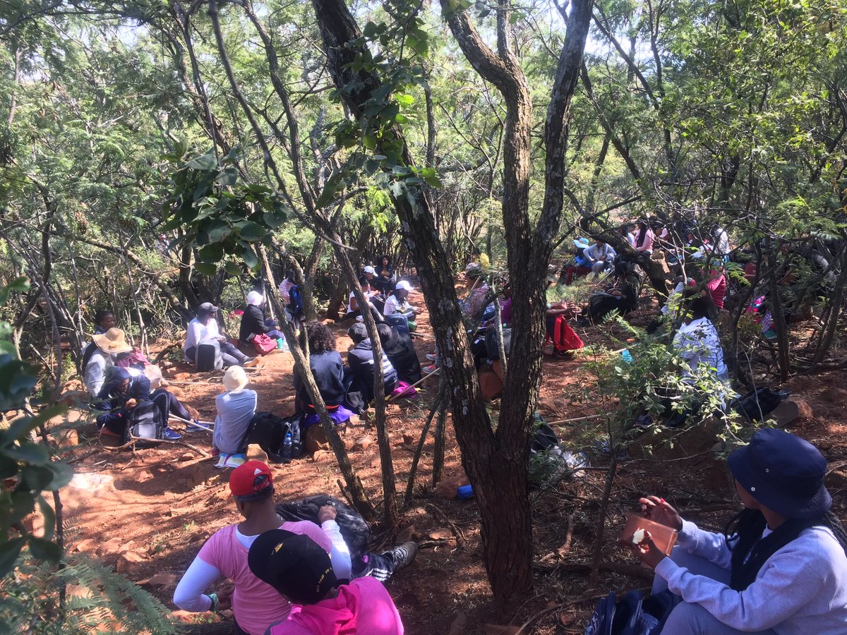 NobuntuSA's tweet photo. #SAInaguration19 #AfricaDay: we  walked the land making proclamations and hearing revelations about South Africa and our beautiful continent. An encounter!
#ThyKingdomCome
#HikeAndPray https://t.co/pLzvFlKAm6