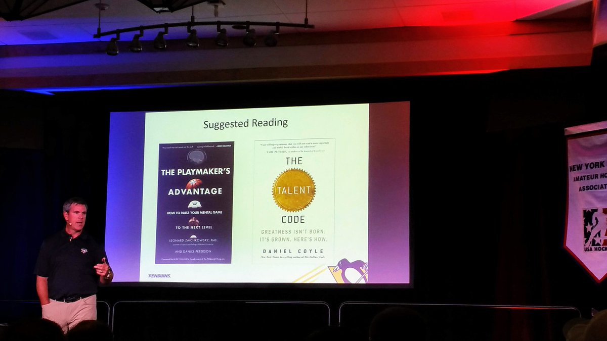 BridgesMike08's tweet photo. Pool side reading today recommended from @usahockey Lake Placid Symposium by @penguins Coach Mike Sullivan, The Talent Code by Daniel Coyle, great line.  #2018NHCS https://t.co/j26SvrzP0w