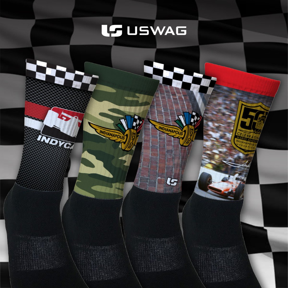 If you're a race fan, we've got a sock for you <a href="/IMSMuseum/">IMS Museum 🏁</a> <a href="/ShopIndyCar/">Official IndyCar Merchandise</a> 
#INDYCAR #Indy500