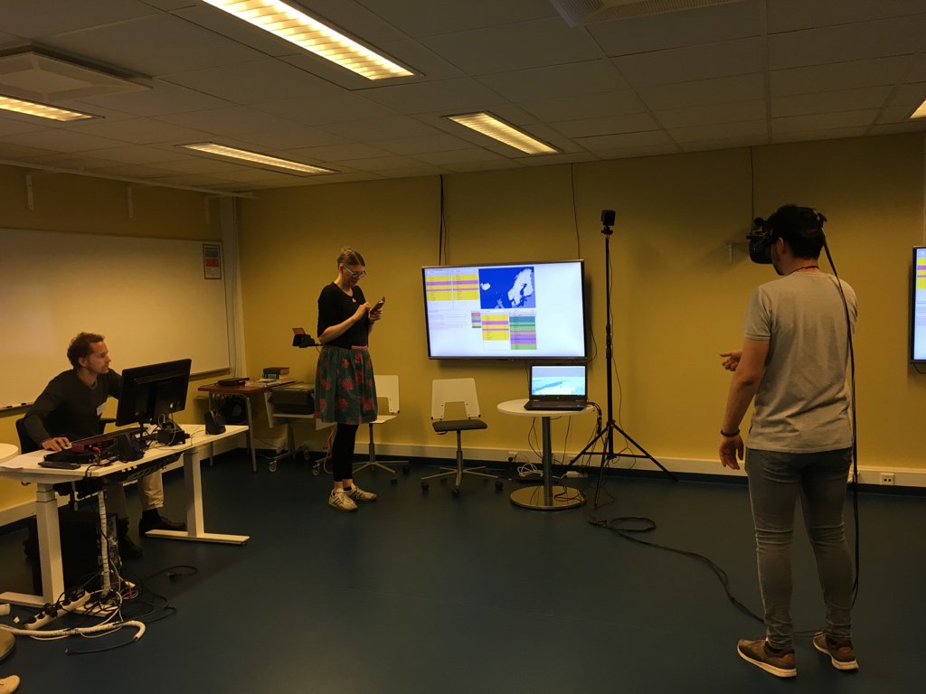 vrxar's tweet photo. Constructive feedback, interesting conversations, and excited faces: Thanks to #ADDA2 @adda2_2019 for the invitation and providing us (w/ @JukkaTee) the opportunity to live demonstrate our collaborative VR system to the linguists attending the conference. #vrxar #lnuresearch https://t.co/q7xzCyuEEJ