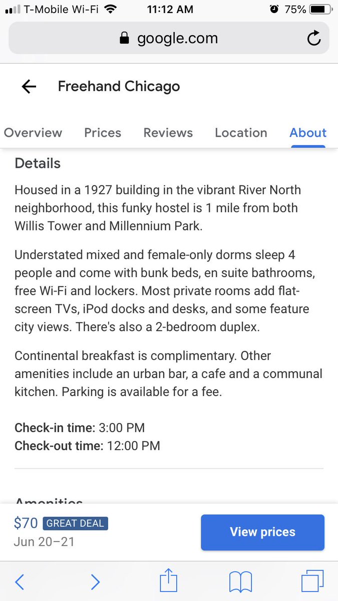 LibbyMontague's tweet photo. @priceline Please do NOT book the deals that say Priceline will choose a 3 star hotel in Chicago. We booked one and they gave us a HOSTEL. https://t.co/hoH46fKClJ