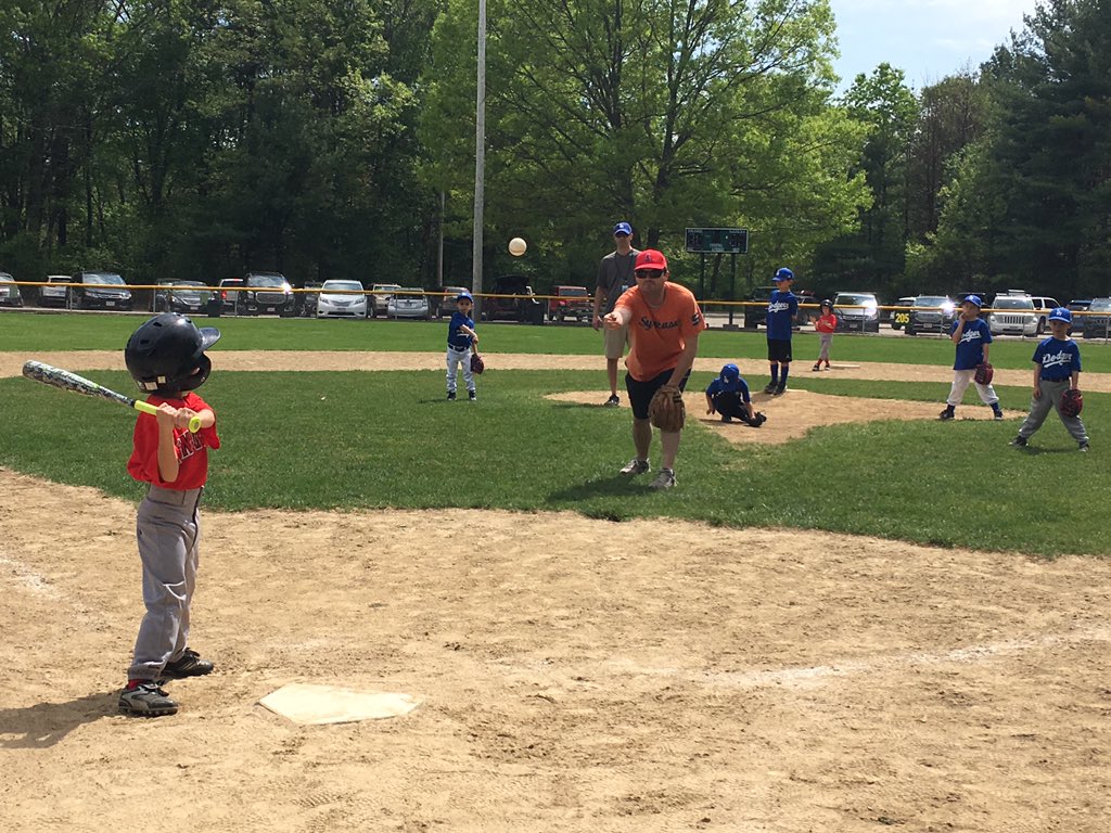 A beautiful day at Benevento! The Instructional Dodgers and Angels were among the many teams playing North Reading Little League baseball on a picturesque Saturday afternoon at the ball field.