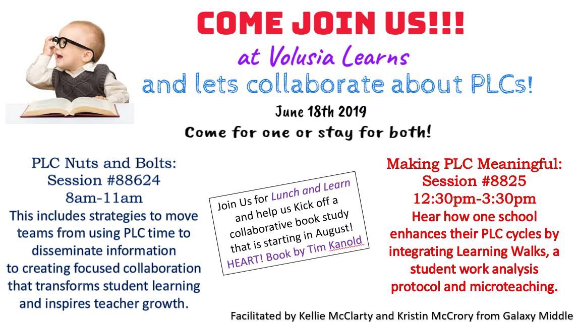 KellieMcclarty's tweet image. @kjmccror and I are so excited to facilitate this during #volusialearns Please help us spread the word by retweeting these details and spreading the word. @kc712 @mrroa #vcsplc