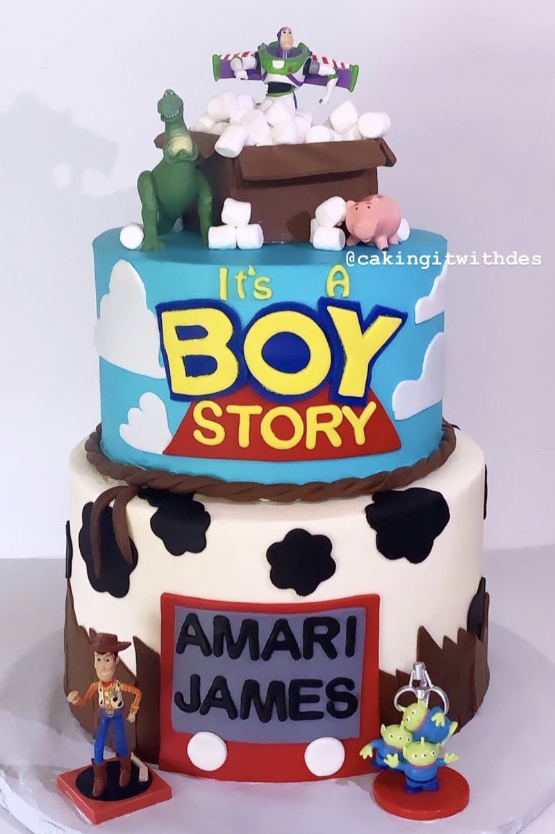 its a boy story baby shower cake